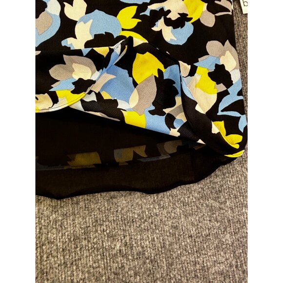 Bar III Women's Ssize Medium Navy  multi color  Sheer Lined Printed Scoop Neck C - Picture 7 of 8